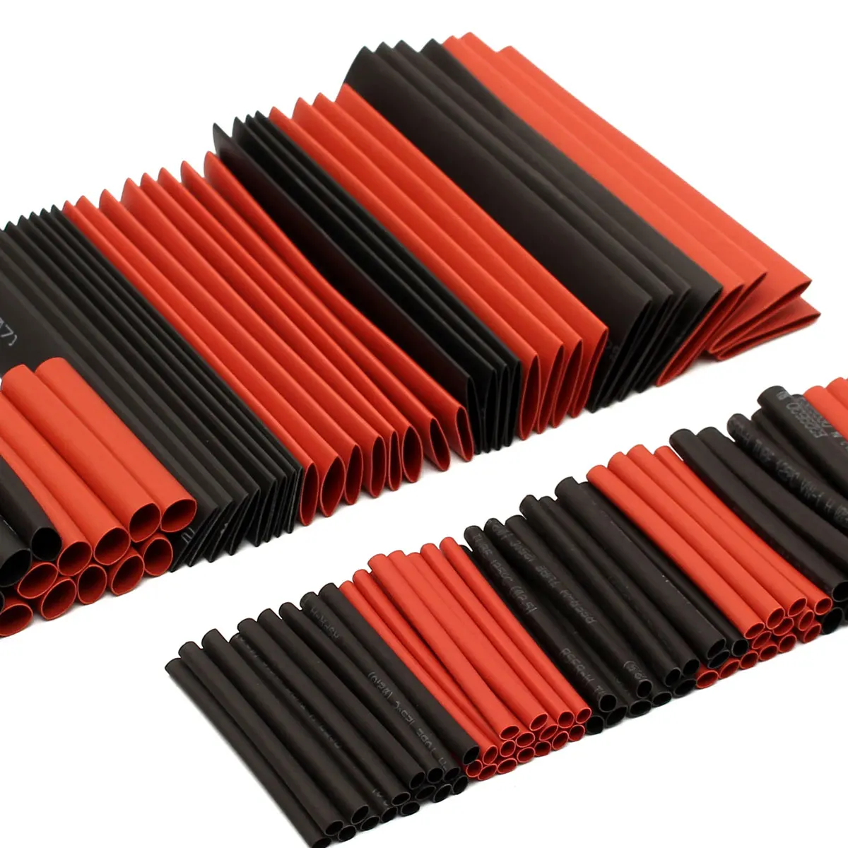 

New Arrival 127Pcs Red Black Polyolefin 2:1 Halogen-Free Heat Shrink Tubing Tube Assortment Sleeving Wrap Tubes Kits
