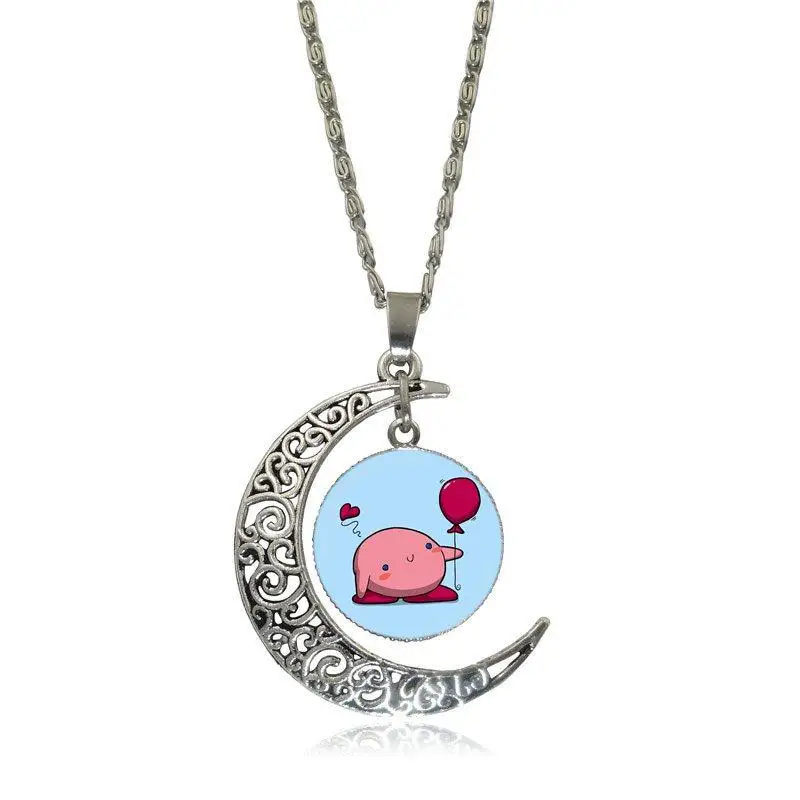 EJ глазурь для унисекс Kirby модное ожерелье с подвеской из стекла кабошон Луна