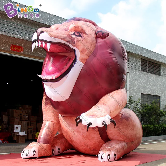 Customized 16 feet high big inflatable lion high quality 5 meters tall