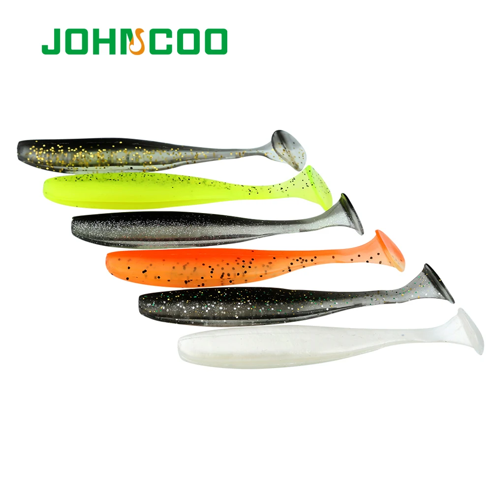 

Silicone Fishing Lure 6pcs 90mm 4.6g Soft Bait Shad T-Tail Fishing Lure Easy Shiner Swimbaits Artificial Wobblers Bass Pike Lure