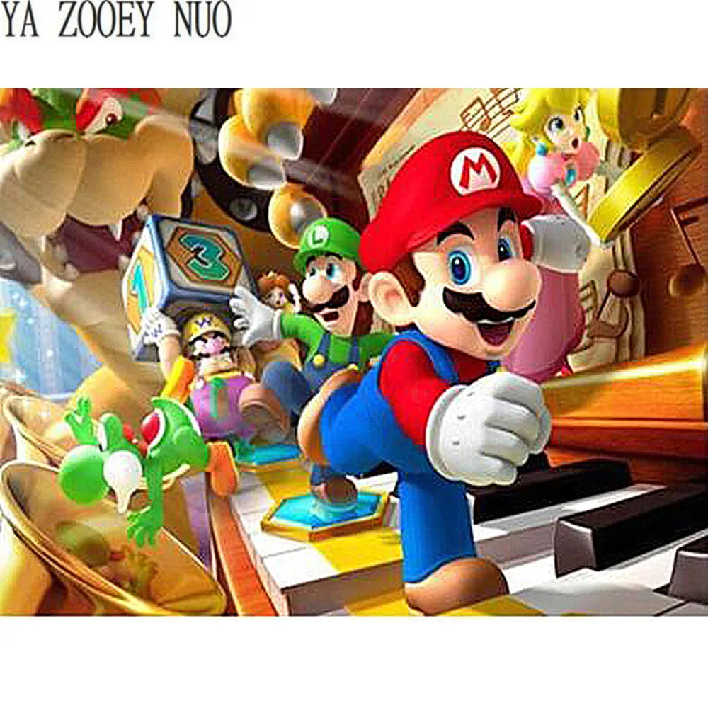 

YA ZOOEY NUO DIY Diamond painting cartoon Mario 5D cross stitch crystal round diamond sets unfinish decor Children gifts KL489