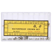 Часы Корона Запчасти Набор много Замена Ассорти золото и серебро купол плоская голова Часы Аксессуары Ремонт набор инструментов для часовщика K