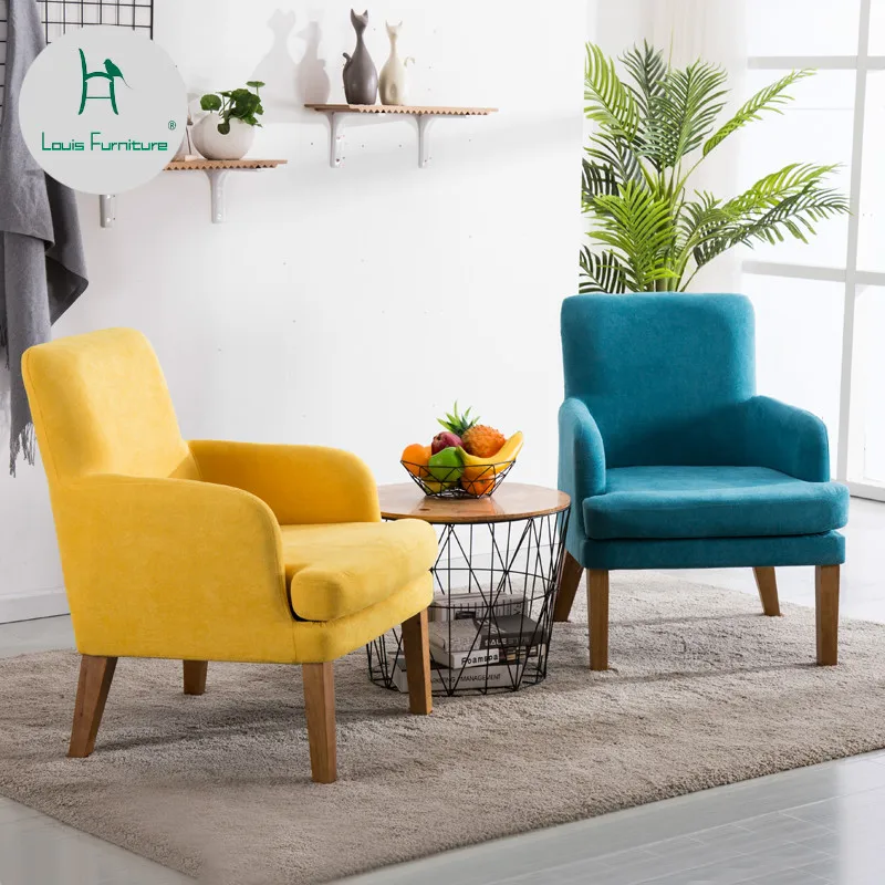 Louis Fashion sofás nórdicos sala de estar, silla individual creativa, balcón, Mini dormitorio minimalista moderno, apartamento pequeño ocio| | - AliExpress