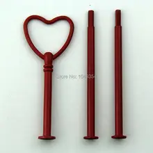 Торт стенд цвет красный 3 яруса торт пластина Стенд Ручка установки Свадебная вечеринка любовь стиль инструменты украшения