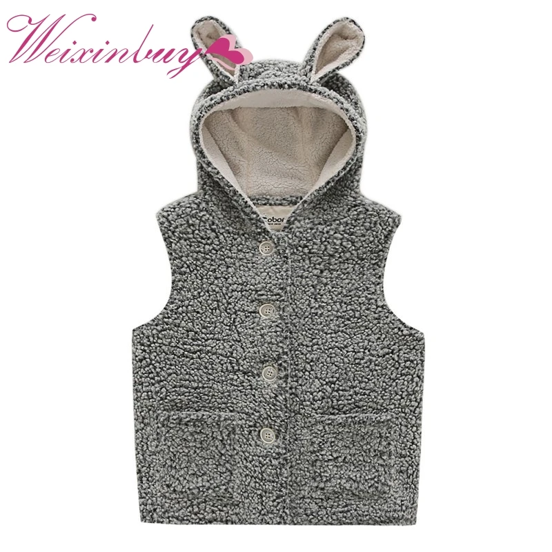 2017 Wrapped Ears Cute Children's Vests Girls Seeveless Outerwear