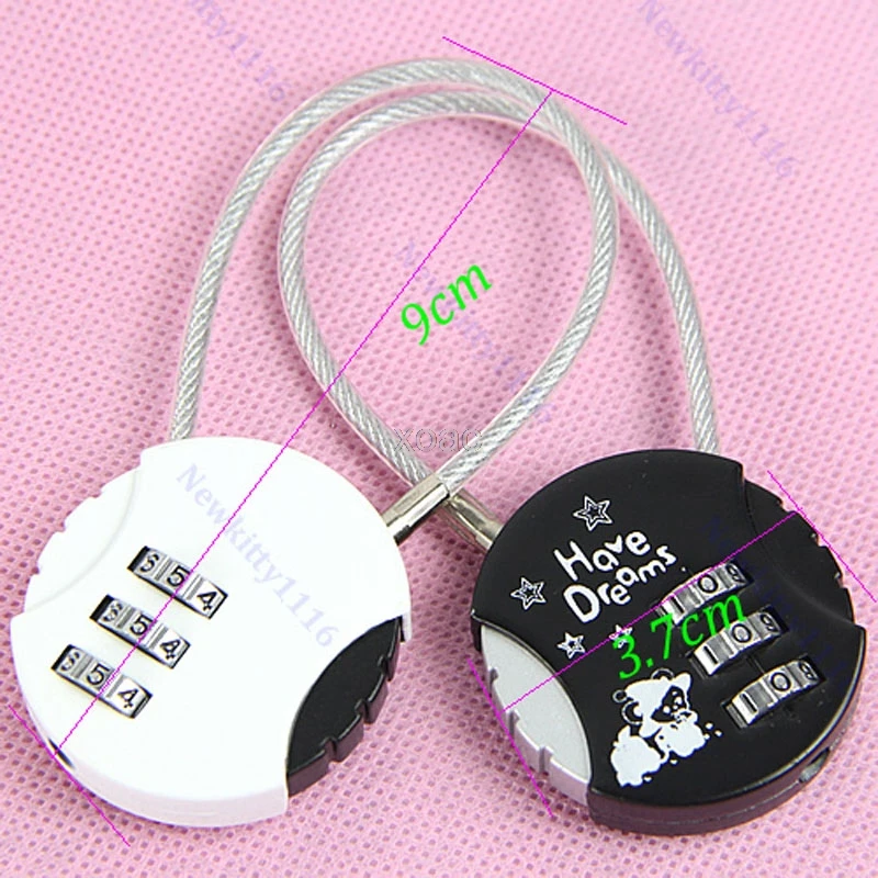 

1Pc Cute 3 Digit Combination Travel Suitcase Luggage Lock Padlock Security 21B M03 dropship