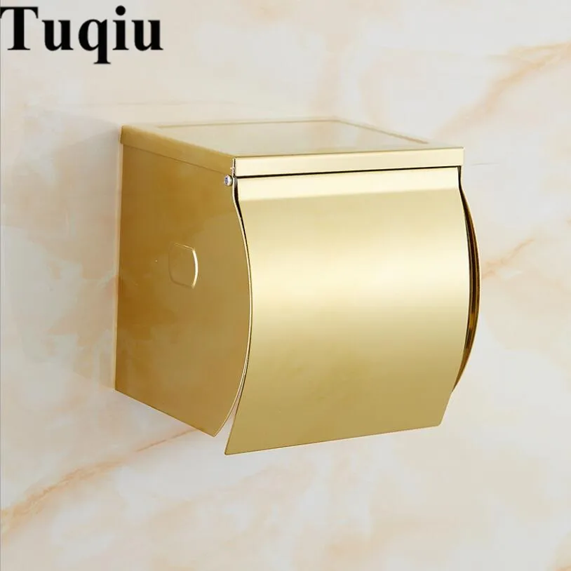 Золотой держатель для бумаги, коробка для туалетной бумаги из нержавеющей стали, водонепроницаемая коробка для туалетной бумаги, коробка для туалетной бумаги, держатель для туалетной бумаги