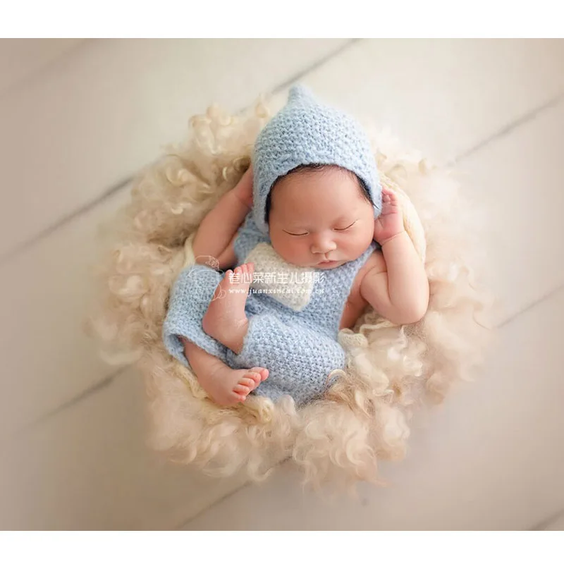 newborn romper hat blue