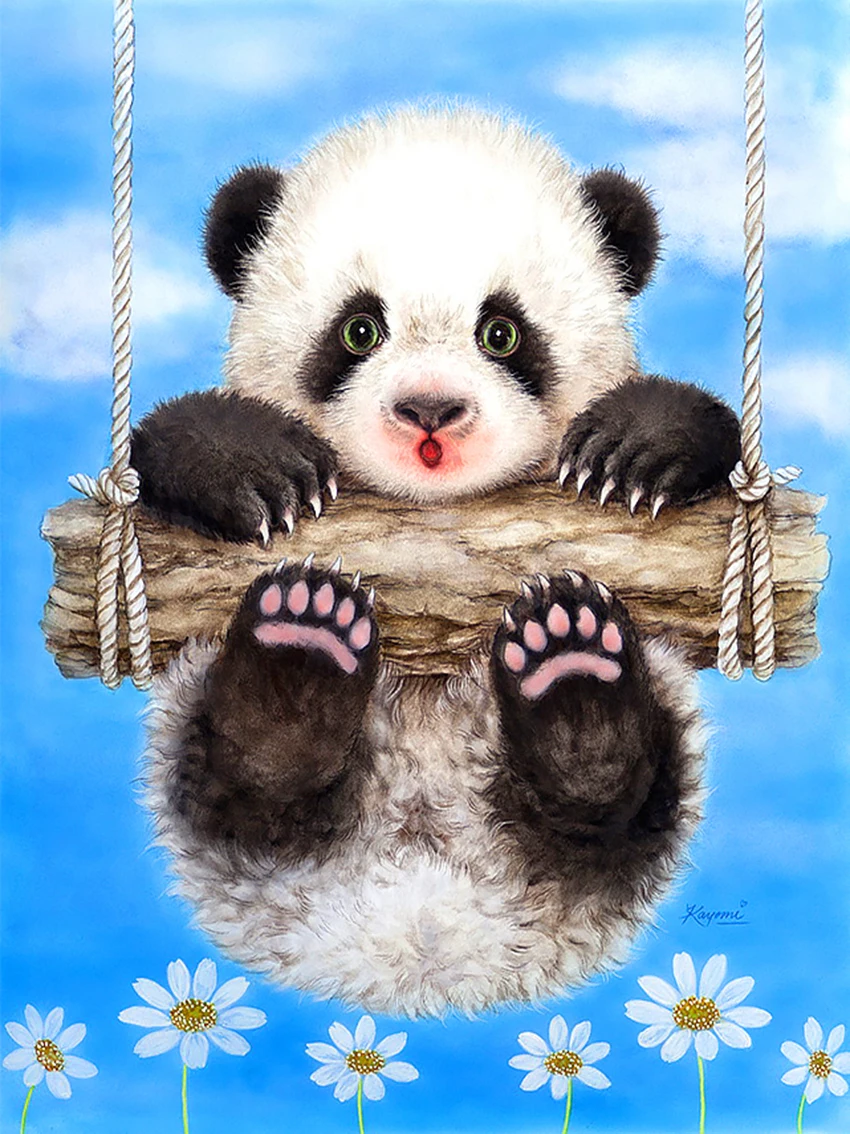 2018 новая 3D Алмазная картина love PANDA алмазная вышивка квадратная живопись NEEDWORK