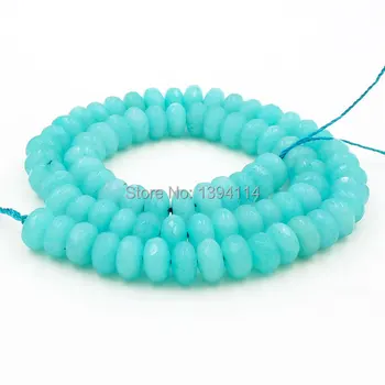 

Cyan Jaspe r Faceted Oval Loose Beads Strand For Making Bracelet Or Necklace Jewelry Approx 15.5 inch