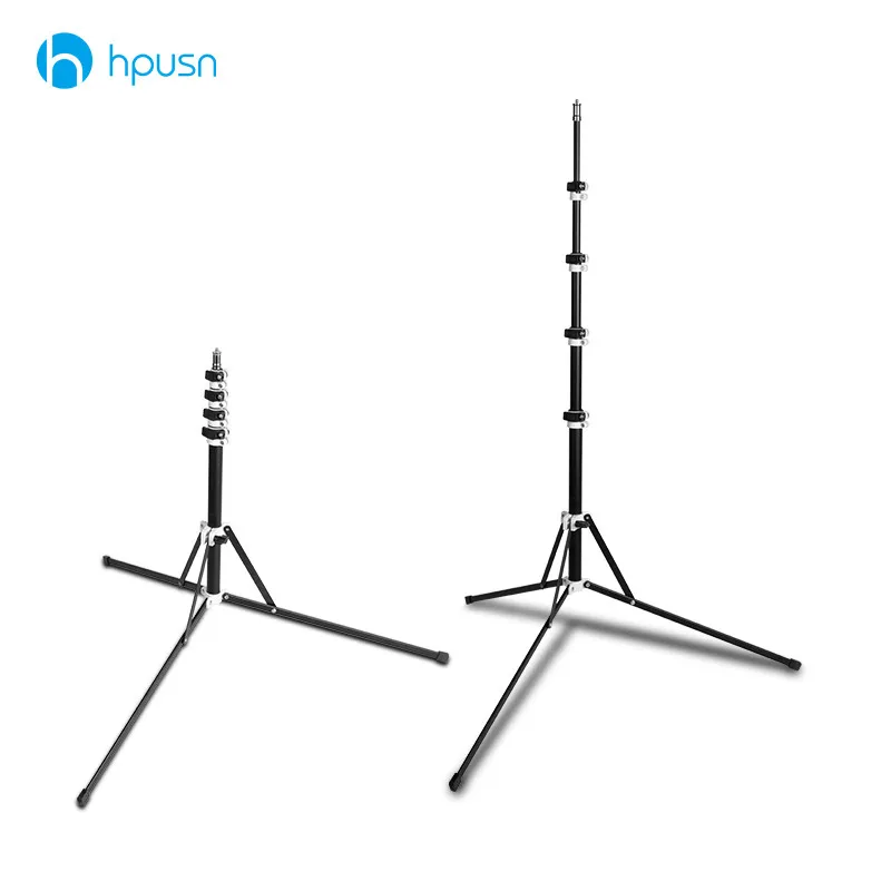  5 sections 6.9ft/210cm Light Stand Metal Portable Foldable Tripod Boom Arm for Studio Flash Light L