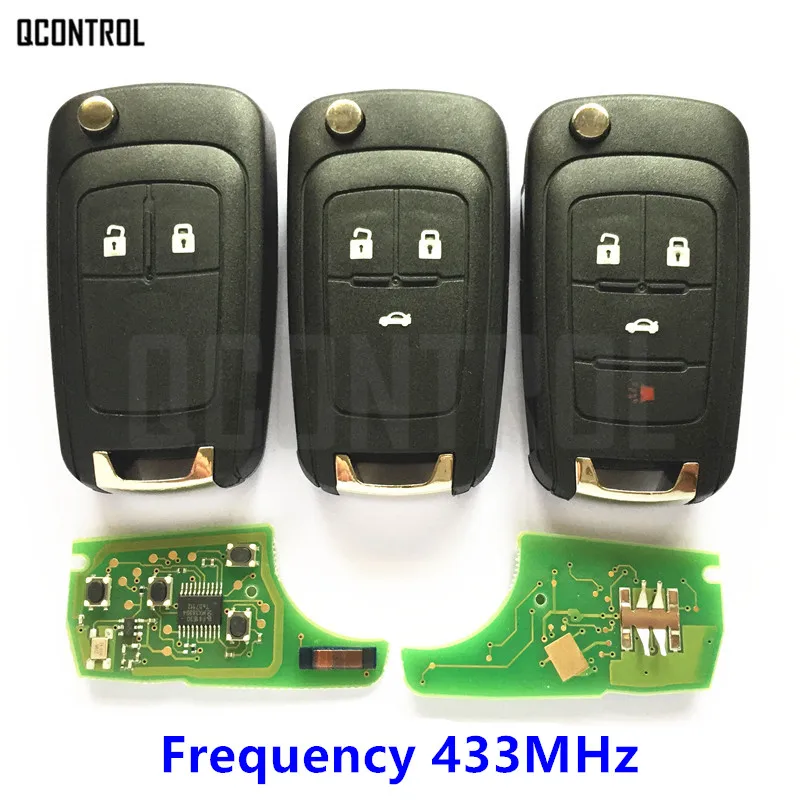 

QCONTROL Car Remote Key Suit for Chevrolet Malibu Cruze Aveo Spark Sail 2/3/4 Buttons 433MHz Control Alarm Fob