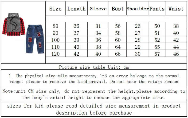Осенняя одежда для маленьких мальчиков эксклюзивная одежда для детей красные топы в клетку с длинными рукавами+ джинсы комплект одежды из 2 предметов для маленьких мальчиков, От 1 до 5 лет