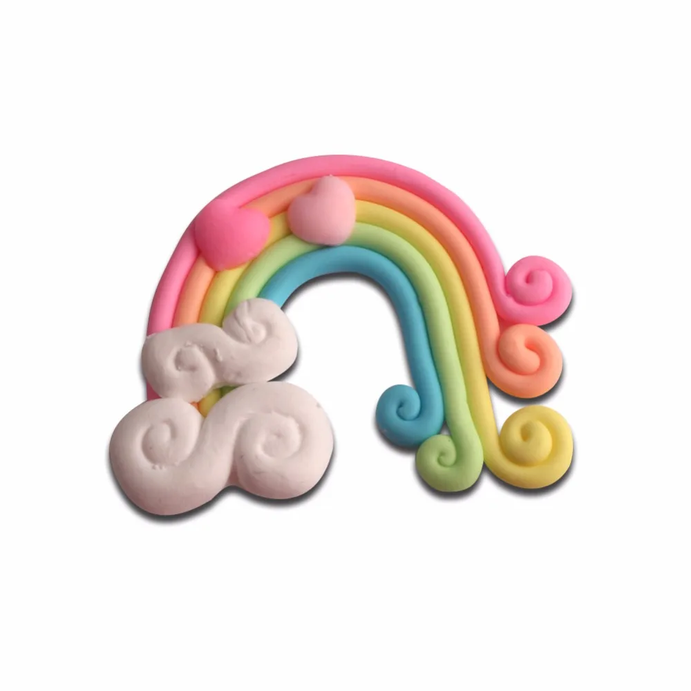 

5Pcs Rainbow Bridge Clay Decoration Crafts Kawaii Cute Flatback Cabochon Embellishments For Scrapbooking DIY Accessories