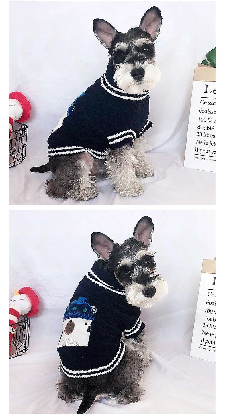 Pet Dog Pullover Clothes Xmas Sweater With Deer Winter Clothing Cotton Warm Thickening Product Teddy Coat Jacket Puppy Chihuahua