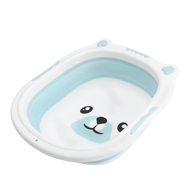 Baby Foldable Bath Tub Folding Basin Silicone Bathtub Portable Children Washing Face Foot Tubs Collapsible Thicken Washbasin