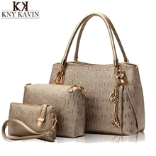 Nuevo 2016 Mujeres Bolso de Cuero Bolsos de Las Mujeres Bolsos de Viaje Ocasionales Damas Diseños de Marca Bolso + Messenger Bag + Bolso 3 Sets