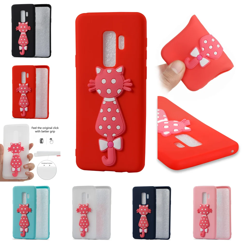 Мультфильм silicone3d милого кота ТПУ cubierta kryty В виде ракушки телефон сумка для Samsug