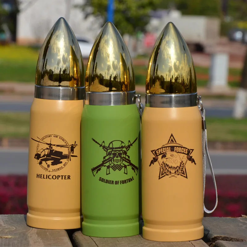 350ML Creative Army fans Portable Stainless steel bullet Vacuum Flask