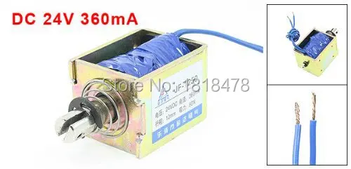 

JF-1250B DC 24V 360mA Push Pull Type Open Frame Solenoid Electromagnet 10mm 60N 13LB