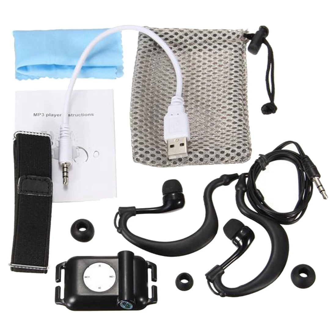IPX8 водонепроницаемый спортивный MP3-плеер FM радио серфинг плавание с наушниками
