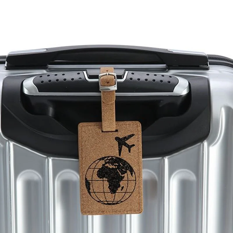 

The Global World Luggage Tag Women Portable Label Suitcase PU Leather ID Address Holder Baggage Boarding Travel Accessories
