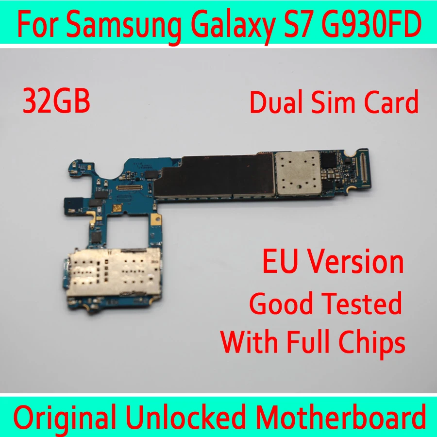 

For Samsung Galaxy S7 G930FD Motherboard 32gb Dual Sim Card,Original unlocked for Samsung Galaxy S7 G930FD Logicboard EU Version