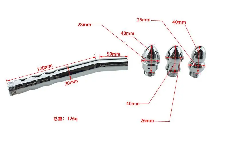 Металлическая влагалища стирка в душе Анальная пробка мини душевая клизма вагинальный массаж попка чистый Боул