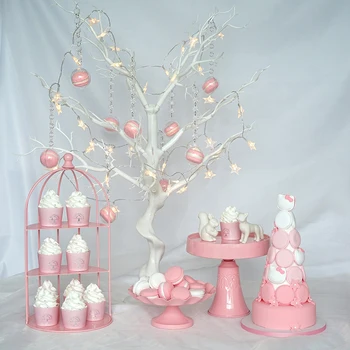 

Pink cake stand set wedding dessert cake stand high quality