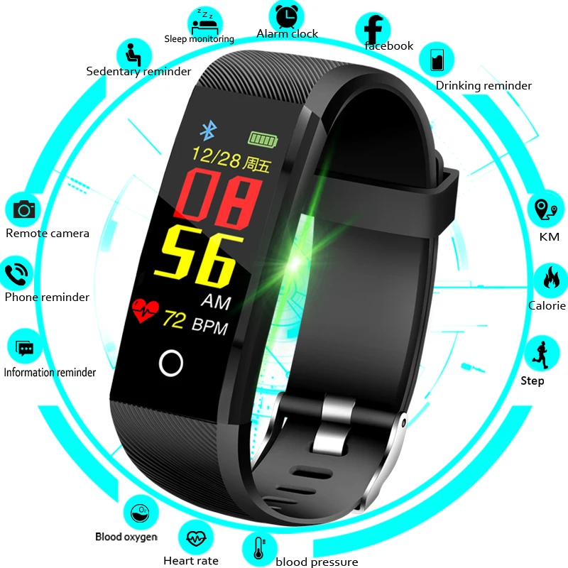 

LIGE 2018 Smart Fitness Tracker Sports Bracelet Watch Intelligent Blood Pressure Heart Rate Monitoring Watch For IOS Android+box