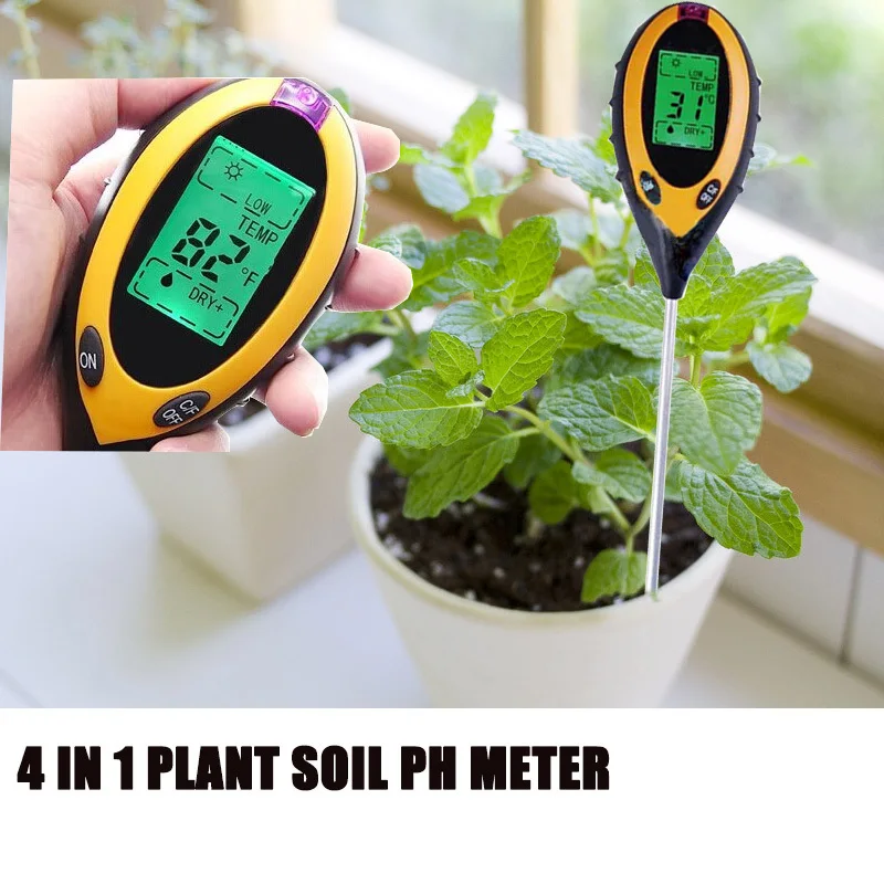 Free shipping Digital 4 in 1 plant soil & moisture PH meter KC300B with
