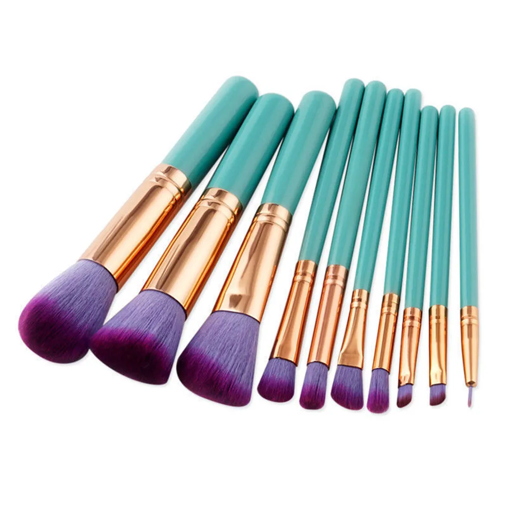 

New Fashion Style 10pcs Pro Makeup Brushes Set Foundation Powder Eyeshadow Eyeliner Lip Brush Tool pinceaux maquillage W510