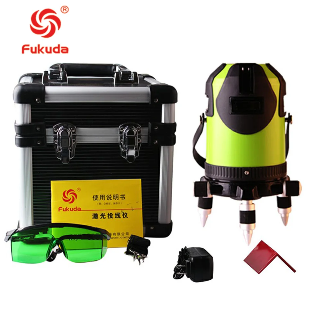

Fukuda 8 lines FLE444G lithium battery green laser level 360 Vertical And Horizontal Self-leveling Cross Line power Laser Level