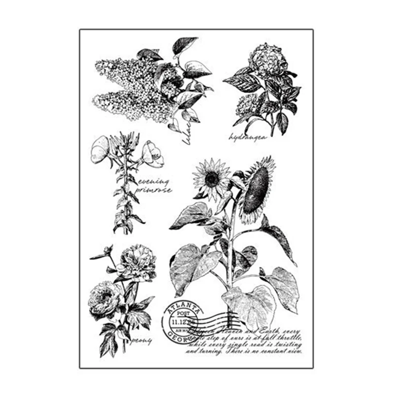 

Sunflower Plant Stamp Transparent Clear Stamps Silicone Seal for DIY Scrapbooking Card Making Photo Album Decor Supplies Crafts