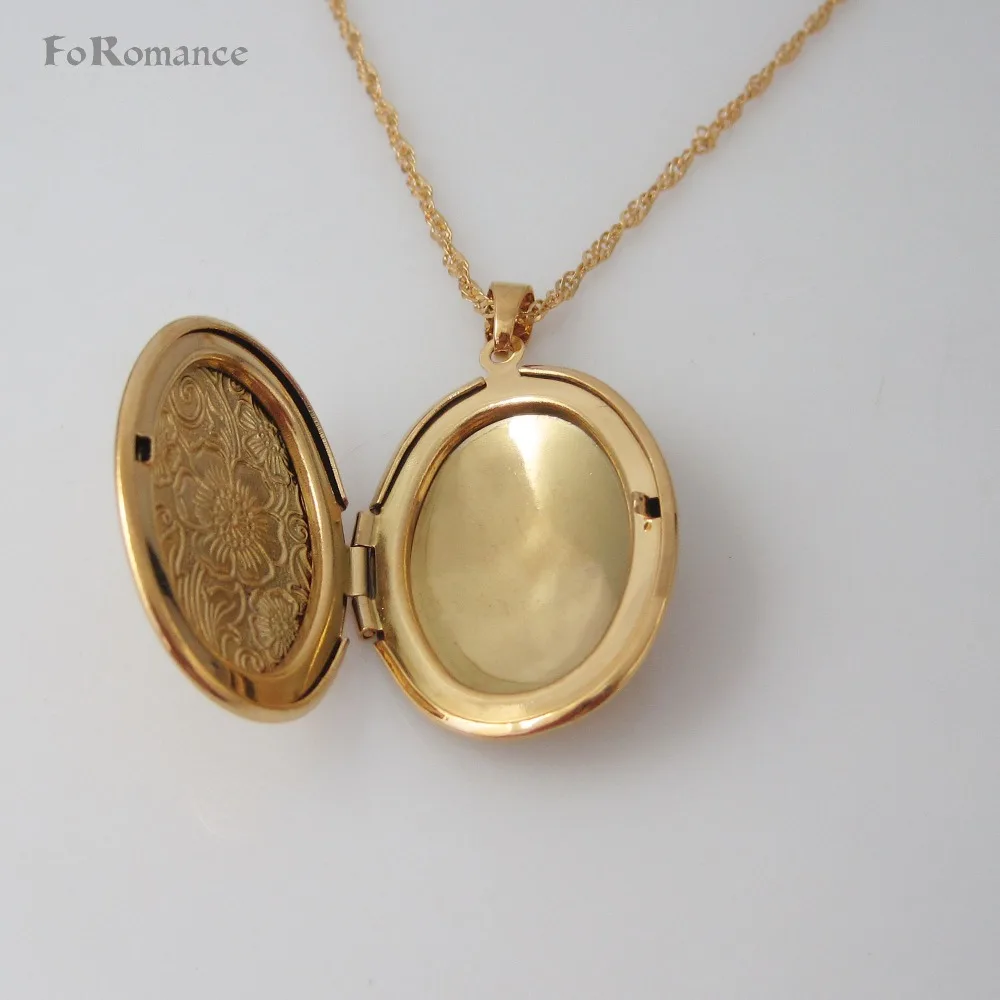 Foromance/желтое золото GP 18 дюймов ожерелье два стиля Овальный цветок резной может