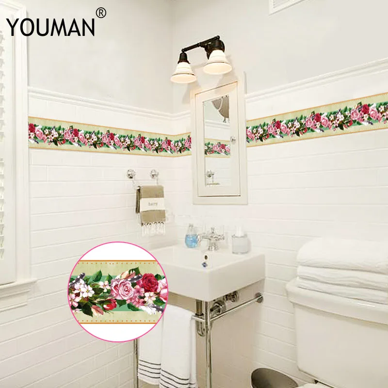 10M PVC 3D Wallpaper Border Self adhesive Skirting Line Waterproof