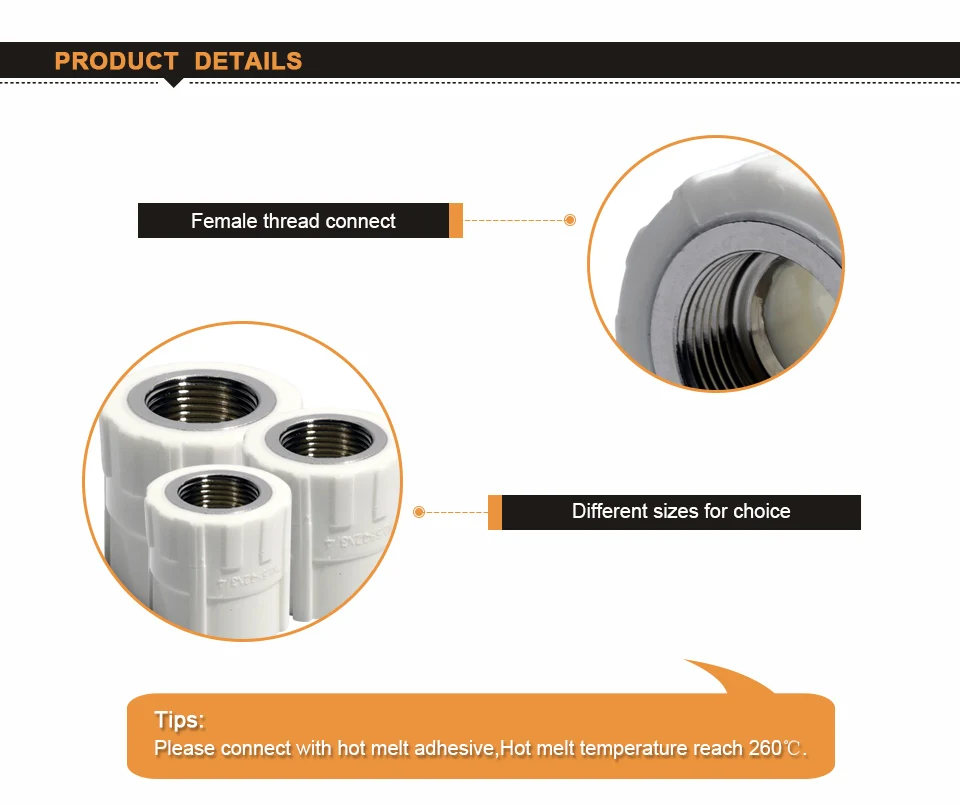 Наконечники для водонапорных труб PPR трубопроводной арматуры 20/25/32/40 мм PP-R соединительной трубы водоснабжения 1/2 ''3/4'' 1 Пластик трубы разъем