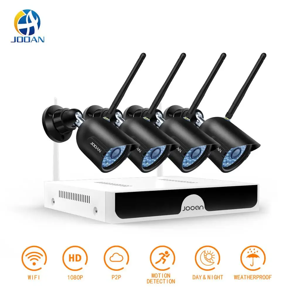 4CH Wireless CCTV System 1080P 1TB 2TB HDD 2MP NVR IP IR-CUT Outdoor CCTV Camera IP Security System Video Surveillance Kit