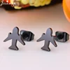 Jisensp-pendientes de avión de Origami para mujer y hombre, joyería, regalo de cumpleaños, avión, cierre de tuerca, aros aretes ► Foto 2/5