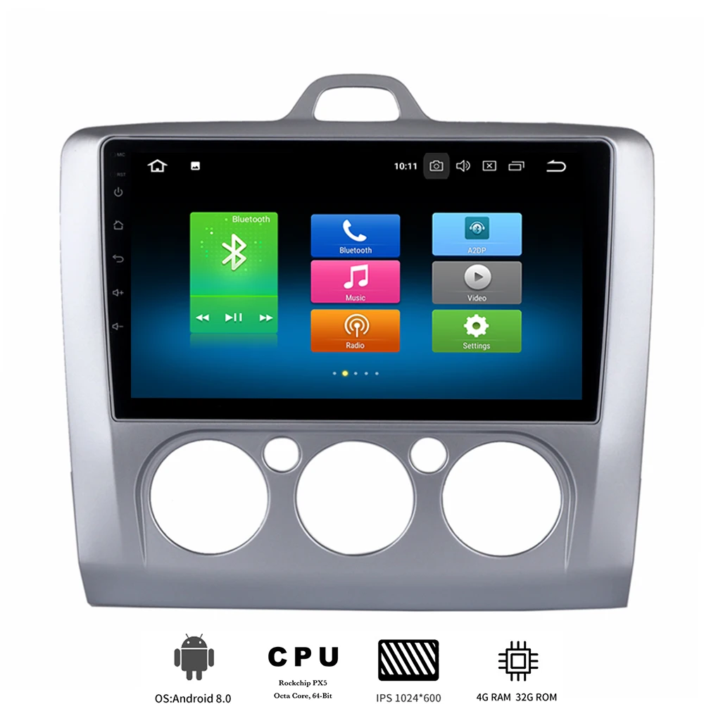 

9" Android 8.0 Car Multimedia player For Ford Focus 2 2004-2011 Car radio navigation with 8-Core 4Gb+32Gb IPS screen DAB+
