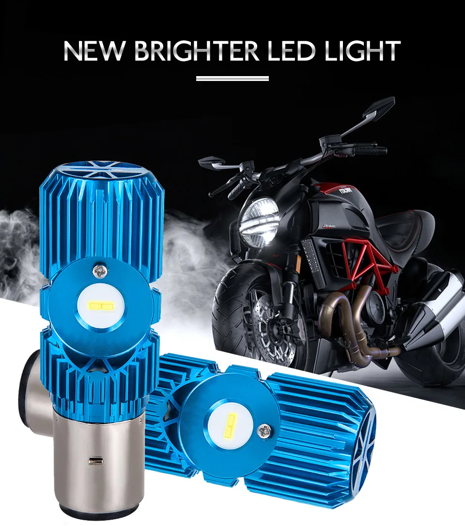 BA20D Led Motorcycle Headlight 12V Moped Bulbs 20W Motorbike Lamp 2400LM Focos Led Moto 6500K Scooter Accessories Moto DRL lamps (1)