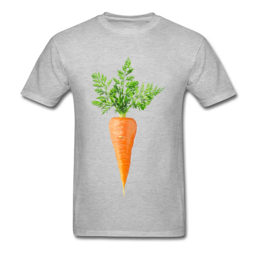 Carrot with big leaves On Sale Short Sleeve Design T Shirts 100% Cotton Crew Neck Men's Tops T Shirt Clothing Shirt Autumn Carrot with big leaves grey