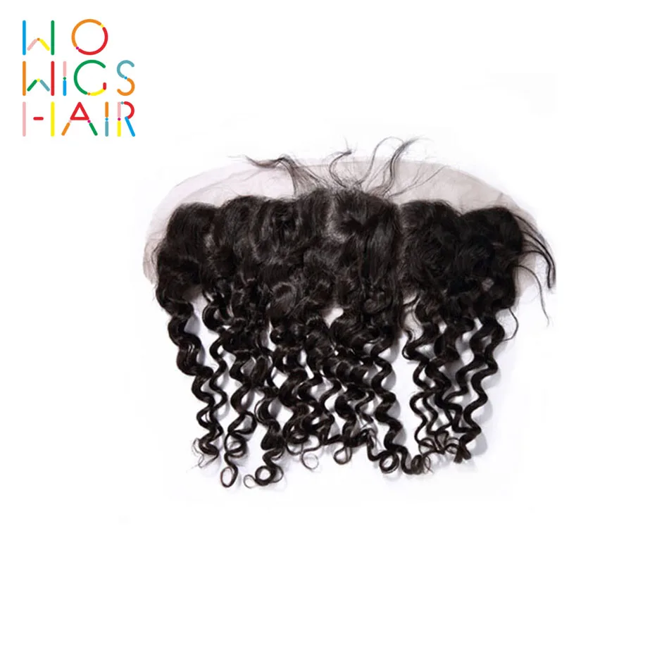 WoWigs волосы, индийские волосы remy волосы вьющиеся 3 пучка сделки с верхним закрытием шнурка/фронтальный натуральный цвет 1B