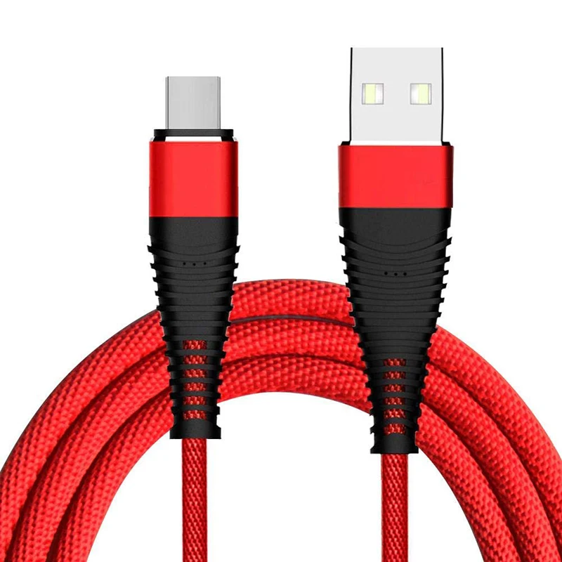 1 متر 2A مرحبا الشد USB نوع C كابل لسامسونج S8 S9 زائد البيانات المصغّر usb كابل الشاحن ل فون هواوي الهاتف المحمول الكابلات كابو