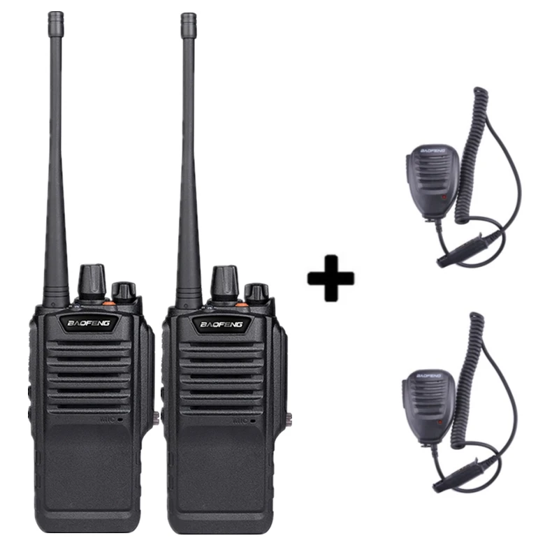 2 шт. Baofeng BF-9700 высокое Мощность иди и болтай Walkie Talkie BF 9700 дальний радиостанцией Профессиональный Ham Радио УВЧ радио Comunicador 10 км - Цвет: Add 2 mic speaker