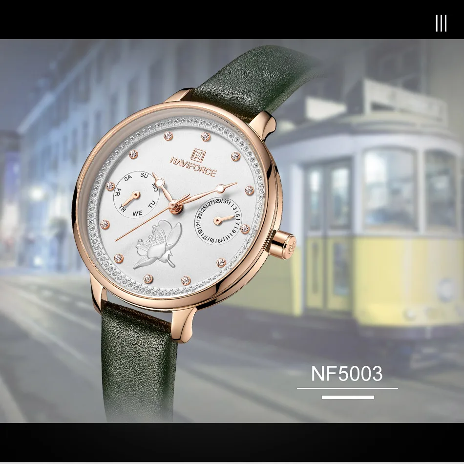 Женские наручные часы naviforce Роскошные брендовые Модные кварцевые женские часы со стразами наручные часы простые синие Часы Relogio Feminino