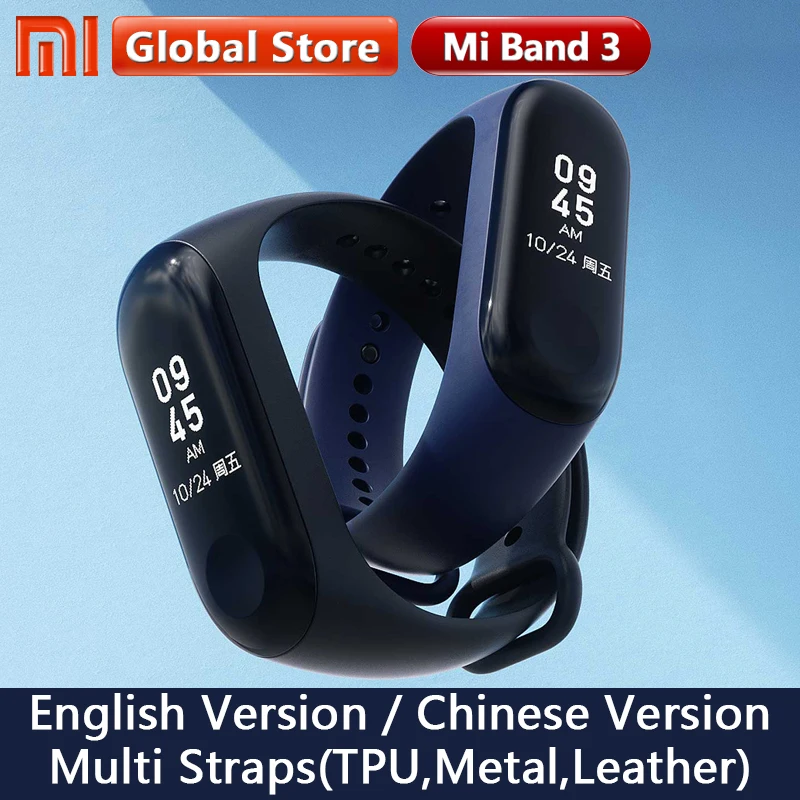 

Original Xiaomi Mi Band 3 Global Version Smart Bracelet Multi Language Miband 3 OLED Touch Screen Mi band3 Fitness Bracele