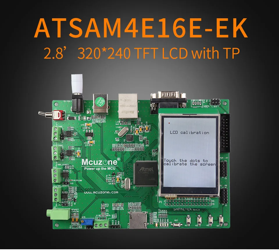 ATSAM4E16E оценочный комплект, 120 МГц Cortex-M4, Ethernet, UART, CAN, 485, TF, RTC, 2," 240x320 TFT сенсорный ЖК SAM4E16E ATMEL ATSAM4