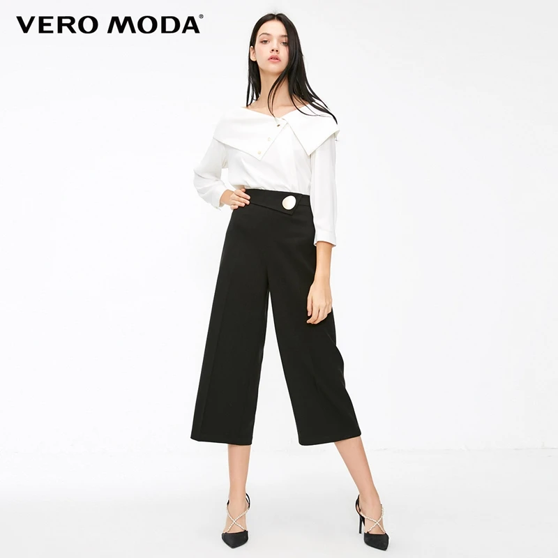 Vero Moda новые женские свободные декоративные пуговицы широкие брюки Капри | 31836J521