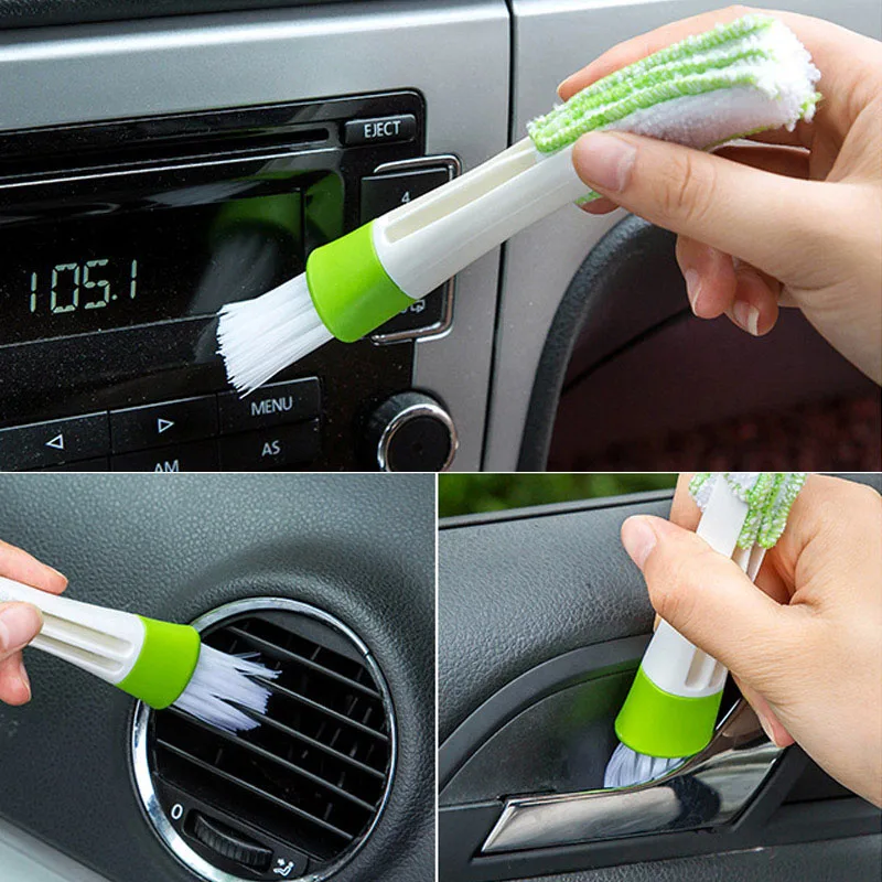 

1PC Car Cleaning Brush Double Ended Car Air Conditioner Vent Slit Cleaner Brush Dusting Blind Keyboard Cleaning Brushes Cleaner